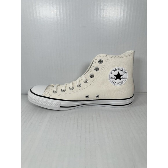 Size 8 Mens Converse Chuck Taylor All Star Leather HIGH TOP OFF White A05593C - Picture 5 of 9